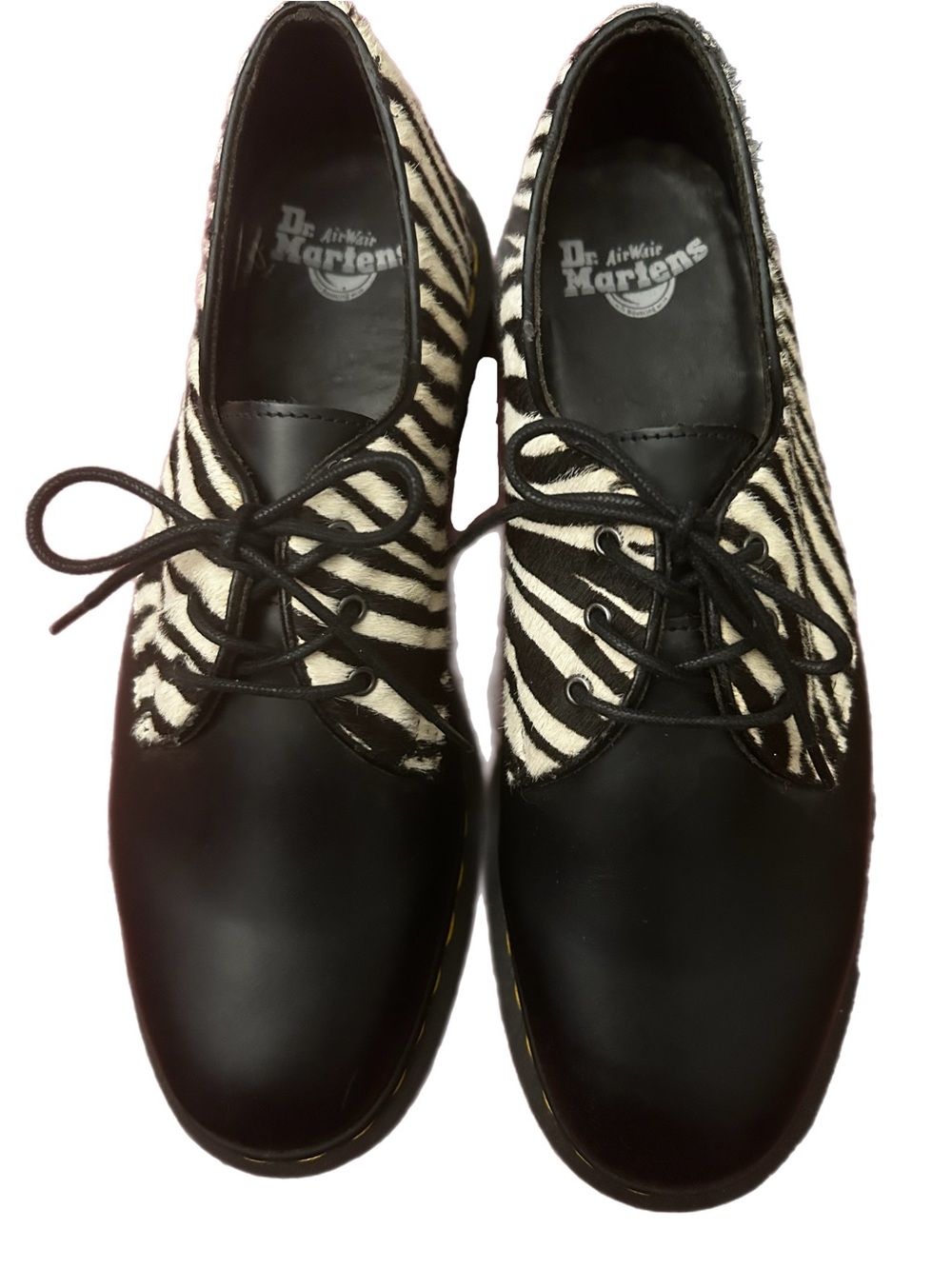Dr Doc Martens oxford 3 hole 1461 zebra animal hair shoes Men’s US 9 Ladies US10